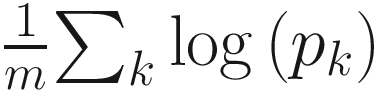 $$ \frac{1}{m}{\sum}_k\log \left({p}_k\right) $$